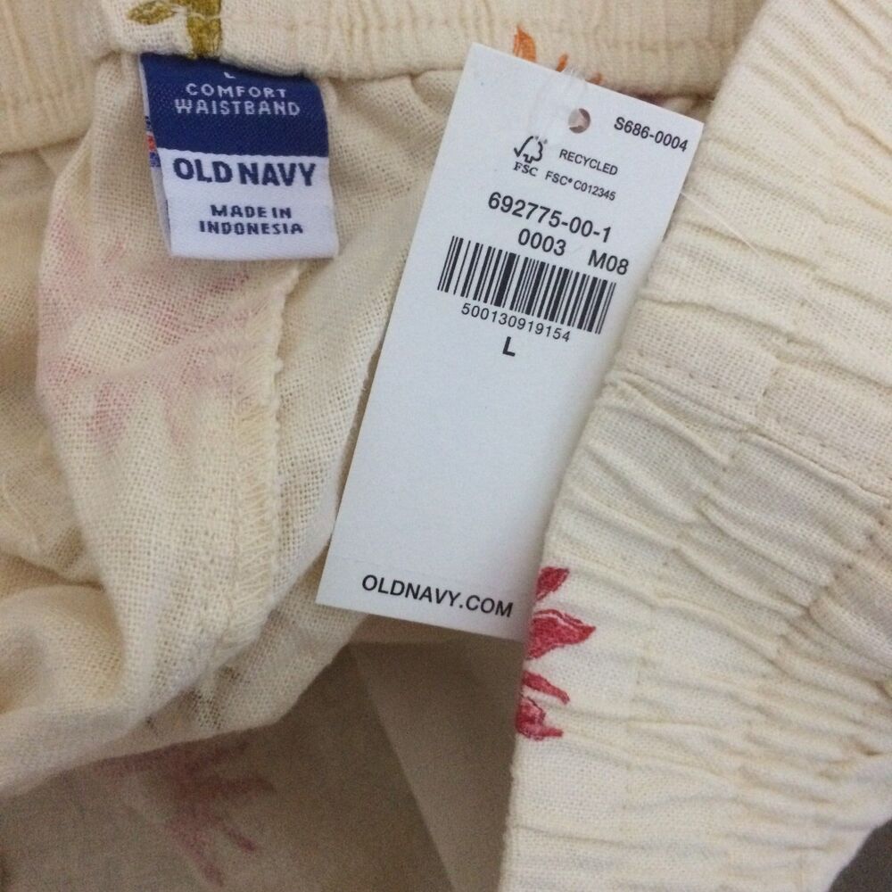 NEW Old Navy Linen Blend Floral Pull On Shorts Size Large Elastic Waist 2 Pocket - Picture 6 of 6